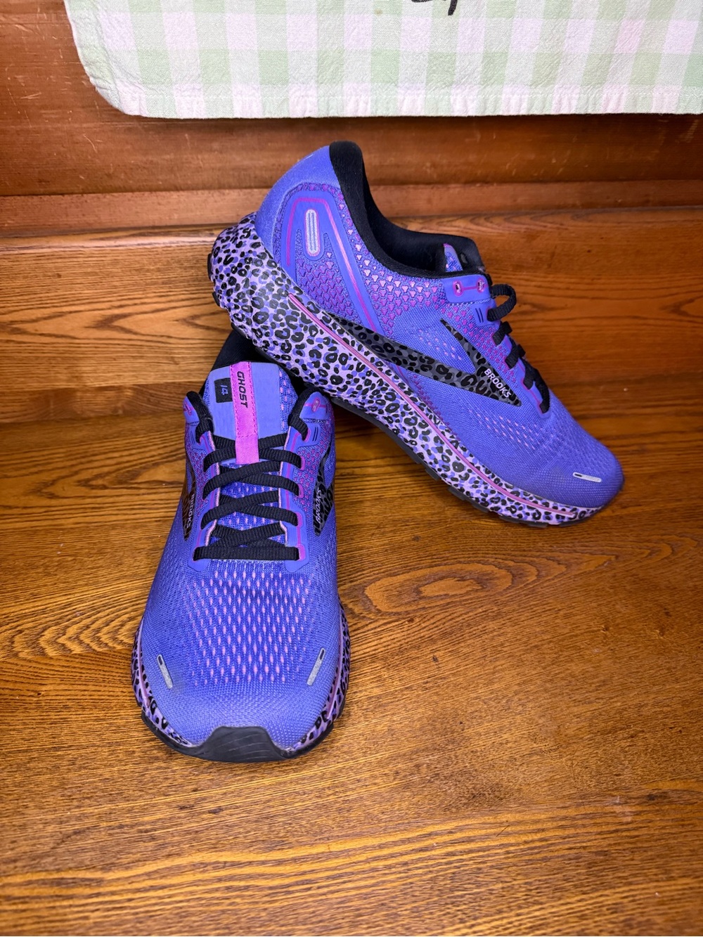 Brooks Ghost 14Women’s Running Shoes - Purple with Black Leopard Midsole S 11.5